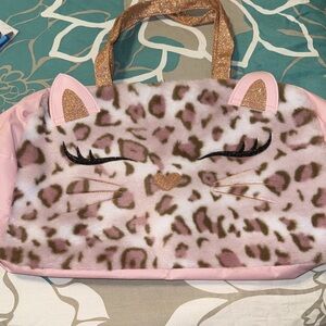 Pink Leopard Print Kids Duffel Bag